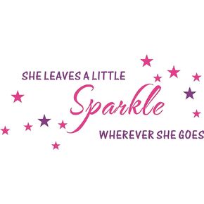 Quote Wall Sticker She Leaves A Little Sparkle Wherever She Goes Wall Decal Vinyl for Living Room Kids Room