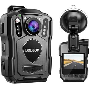 BOBLOV M5 Body Mounted Camera, 2K 128GB Camcorder, 4200mAh Battery for 15 Hours Video Record, IP67 Body Mounted Camera for Law Enforcement, Delivery (128GB NO GPS Version)