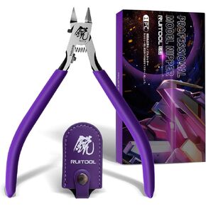 RUITOOL Model Nippers,Gundam Model Tools for Beginners to Repair and Fix Plastic Models, Ultra-thin Single-edged Non-slip Grip,4.7 Inch Sharp Cutters for Gunpla Model Building