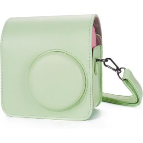 Phetium Instant mini SE Protective Camera Case Compatible with Instax Mini SE Film Camera, PU Leather Cover Bag with Pocket and Adjustable Shoulder Strap (Pink) in Saudi Arabia