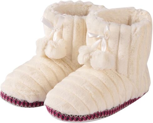 Forfoot Winter Slippers Booties for Women, Cozy Fleece House Shoes Indoor Bedroom Fuzzy Ankle Boot Slippers in Saudi Arabia