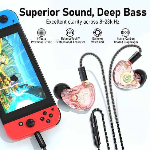 Vibes 202 Wired Earbuds - HiFi in Ear Monitor Headphones – Professional Noise Isolating Ear Buds - Clear Sound, Deep Bass & Comfort-Fit Earphones - MMCX to 3.5mm & Silver Plated Cable - Carrying Case in Saudi Arabia