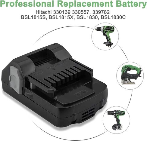 3.0Ah 18V Battery and Charger Set for Hitachi BSL1815X BSL1815S BSL1830 BSL1830C 330139 330557 339782 Li-ion Replacement Battery in Saudi Arabia