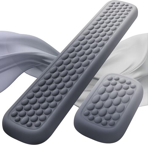 Lekvey Keyboard Wrist Rest, Silky Memory Foam Wrist Rest for Computer Keyboard, Mouse, Ergonomic Massage Design for Typing Pain Relief, Desk Pads Support Hand and Arm, Stain Resistant, Pink Purple in Saudi Arabia