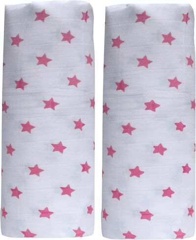 Swaddle Blankets| Receiving Blanket|Organic Cotton Breathable and Skin-Friendly Soft Muslin Swaddle Blankets for Boys| Baby Essentials, Registry & Gift | 48"x48" 2-Pack Blue Star in Saudi Arabia