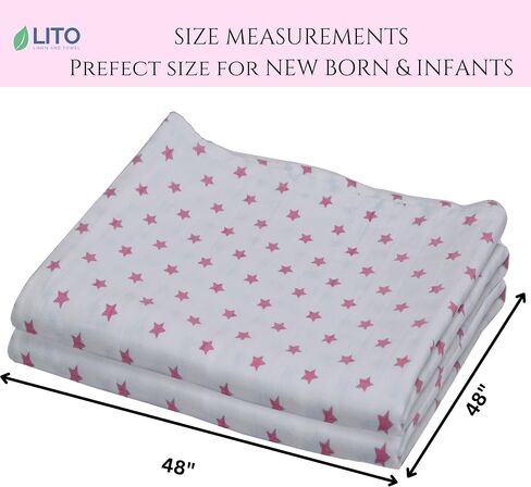 Swaddle Blankets| Receiving Blanket|Organic Cotton Breathable and Skin-Friendly Soft Muslin Swaddle Blankets for Boys| Baby Essentials, Registry & Gift | 48"x48" 2-Pack Blue Star in Saudi Arabia