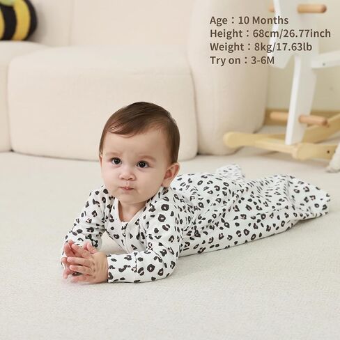 100% Cotton Newborn Wearable Blanket Long Sleeves Swaddle Transition Sack Light Weight TOG 0.5 for Unisex Infant in Kuwait