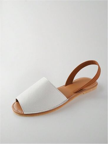 OYOANGLE Women's Peep Toe Slingback Flat Sandals Summer Comfortable Outdoor Casual Slides in Saudi Arabia