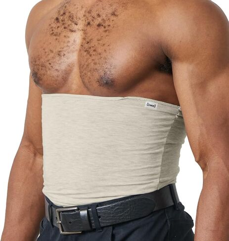 CHARM Stomach Wrap Japanese Haramaki - Mens Belly Warmer Womens Postpartum & Maternity Belt Light Greige in Saudi Arabia