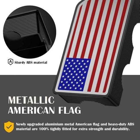 American Flag Stake Pocket Covers for 2014-2018 GMC Sierra 1500,Chevy Silverado 1500/2500/2500HD/3500 Truck Bed Rail Stake Odd Shaped Hole Plugs Caps (Black, 2-Pack) in Kuwait