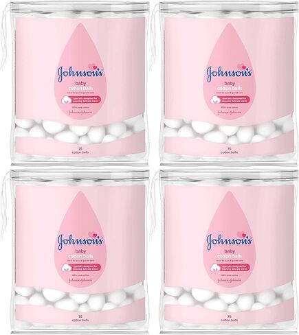 كرات جونسون القطنية للأطفال، 75 قطعة (عبوة من 4 قطع) 300 قطعة إجمالية in Kuwait