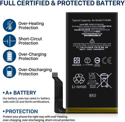 SHENMZ Replacement Battery for Google Pixel 7, 4355mAh Higher Capacity New 0 Cycle Battery Compatible with HTC Google Pixel 7 Model GZE8U GVU6C GQML3 with Repair Tool Kits in Saudi Arabia