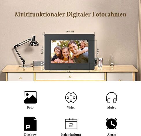 إطار صور رقمي مقاس 7 بوصة، يستخدم USB أو SD لتشغيل الصور/مقاطع الفيديو/الموسيقى، يعرض HD IPS إطارات الصور مع جهاز التحكم عن بعد، سهل الاستخدام، هدايا للأم والأب in Saudi Arabia