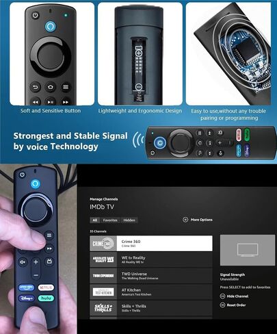جهاز التحكم عن بعد الصوتي البديل PRO لجهاز TV-Stick/TV Cube ومتوافق مع Insignia/Toshiba/Pioneer Fires Smart TVs in Saudi Arabia