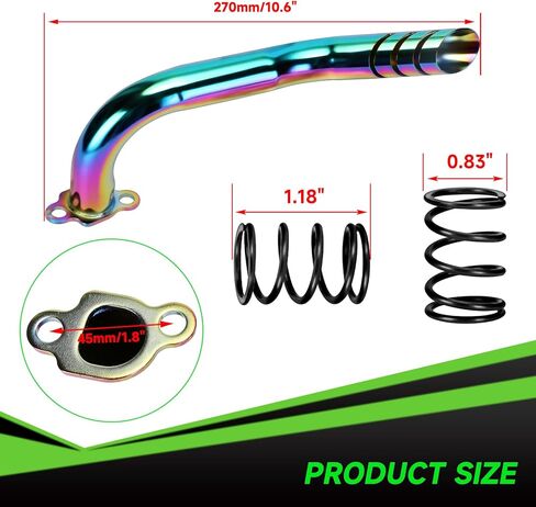 Header Exhaust Pipe Kit Compatible with Predator 212cc 224cc 196cc GX160 GX200 Engine Coleman Mini Bike CT200U BT200X CT200U-EX KT196 Go Kart Baja MB200 w/Main Jets Performance Parts (Silver) in Kuwait