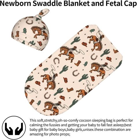 بطانية قماط من Western Baby Stuff مع مجموعة قبعة صغيرة، كيس قماط للأطفال من الصبار الناعم، أكياس نوم لحديثي الولادة للفتيات والأولاد in Kuwait
