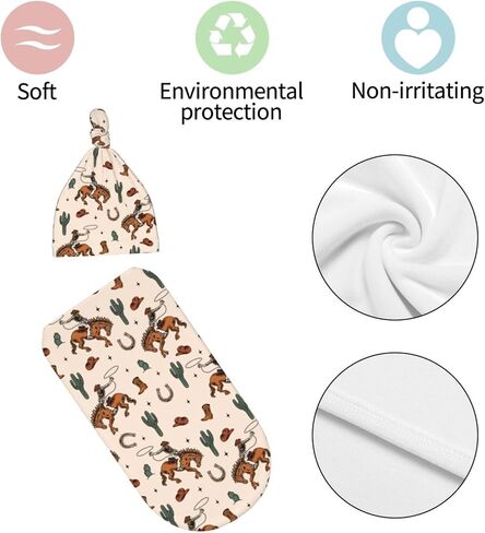 بطانية قماط من Western Baby Stuff مع مجموعة قبعة صغيرة، كيس قماط للأطفال من الصبار الناعم، أكياس نوم لحديثي الولادة للفتيات والأولاد in Kuwait