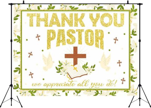 Aperturee Pastor Appreciation Decorations Pastor Appreciation Backdrop 7x5ft Thank You Pastor Decorations We Appreciate All You Do Bible Cross God Bless Communion Party Decorations Supplies in Kuwait