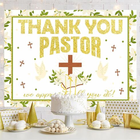 Aperturee Pastor Appreciation Decorations Pastor Appreciation Backdrop 7x5ft Thank You Pastor Decorations We Appreciate All You Do Bible Cross God Bless Communion Party Decorations Supplies in Kuwait