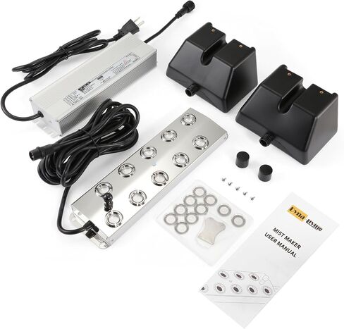 Dyna-Living Ultrasonic Mist Maker 12 Head Ultrasonic Pond Fogger 400W Humidifier Fog Machine Atomizing Plate with Buoy IP67 Waterproof Atomizer for Halloween Decoration Rockery Fishtank Landscape in Kuwait