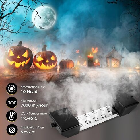 Dyna-Living Ultrasonic Mist Maker 12 Head Ultrasonic Pond Fogger 400W Humidifier Fog Machine Atomizing Plate with Buoy IP67 Waterproof Atomizer for Halloween Decoration Rockery Fishtank Landscape in Kuwait