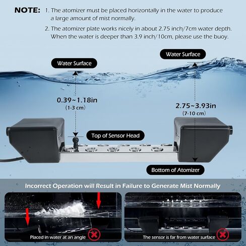 Dyna-Living Ultrasonic Mist Maker 12 Head Ultrasonic Pond Fogger 400W Humidifier Fog Machine Atomizing Plate with Buoy IP67 Waterproof Atomizer for Halloween Decoration Rockery Fishtank Landscape in Kuwait