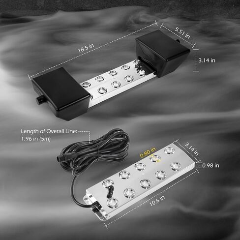 Dyna-Living Ultrasonic Mist Maker 12 Head Ultrasonic Pond Fogger 400W Humidifier Fog Machine Atomizing Plate with Buoy IP67 Waterproof Atomizer for Halloween Decoration Rockery Fishtank Landscape in Kuwait