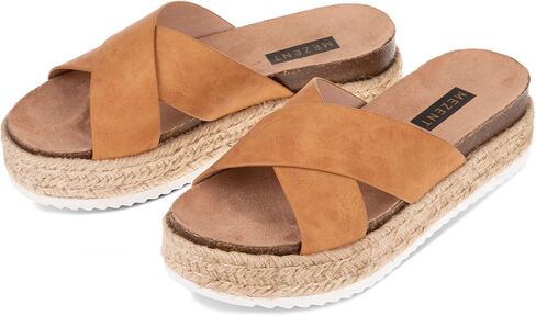 Women'S Platform Sandals Slides Espadrilles Sandals Flatform Slippers Casual Platform Slides for Women Footbed Open Toe Wedges Sandals in Saudi Arabia