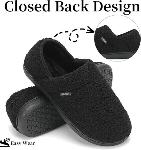 Mens Slippers Womens House Shoes Closed Back House Slippers Warm Fuzzy Slides Indoor Outdoor with Fleece in Saudi Arabia