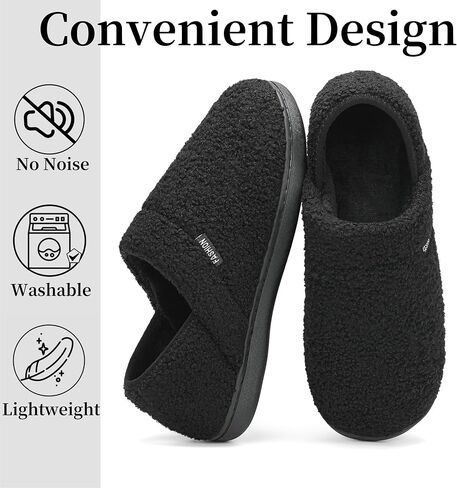 Mens Slippers Womens House Shoes Closed Back House Slippers Warm Fuzzy Slides Indoor Outdoor with Fleece in Saudi Arabia