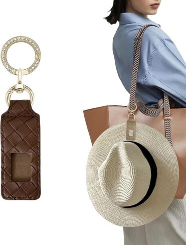 Hat Clip for Travel on Bag Backpack Luggage Fashion PU Leather Non-Magnetic Elastic Hat Holder Sun Hat Accessories in Saudi Arabia
