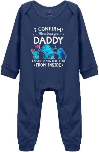 I Confirm Mom Loves You Daddy Onesie Cute Baby Bodysuit Rompers Short/Long Sleeve Jumpsuit in Kuwait