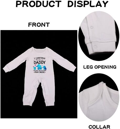 I Confirm Mom Loves You Daddy Onesie Cute Baby Bodysuit Rompers Short/Long Sleeve Jumpsuit in Kuwait