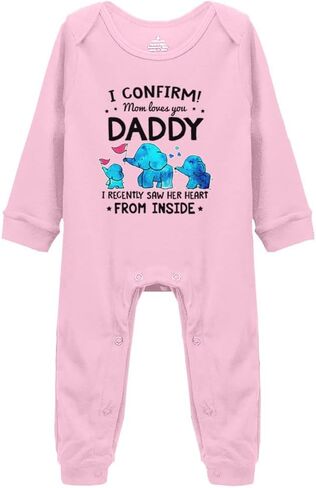 I Confirm Mom Loves You Daddy Onesie Cute Baby Bodysuit Rompers Short/Long Sleeve Jumpsuit in Kuwait