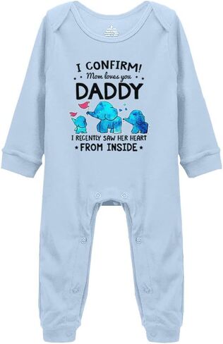 I Confirm Mom Loves You Daddy Onesie Cute Baby Bodysuit Rompers Short/Long Sleeve Jumpsuit in Kuwait