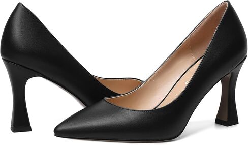 MOVINSTEPS Womens Slip On Pointed Toe Matte Sexy Wedding Spool High Heel Pumps Shoes 3.3 Inch in Saudi Arabia