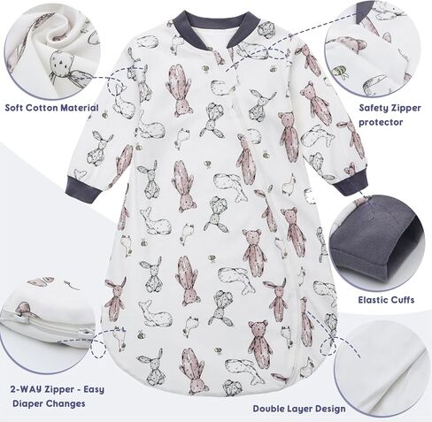 Miracle Baby Sleep Sack 1.5 Tog, Four Season Baby Wearable Blanket, Long Sleeve Sleeping Sack for Toddler 0-18 Months in Kuwait