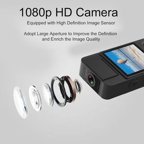 Portable Body Camera, 180 Degree Rotating Lens HD Camcorder, Noise Filtering 256GB Memory Back Clip Video Recorder, for Law Enforcement Security in Saudi Arabia
