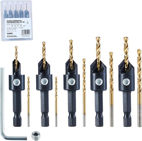 toolant Silence Combination Countersink Drill Bits, #4, 3pack, High-Speed Steel Counter Sink Drill Bit for US Wood Screw in Saudi Arabia