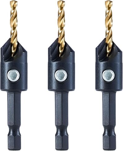 toolant Silence Combination Countersink Drill Bits, #4, 3pack, High-Speed Steel Counter Sink Drill Bit for US Wood Screw in Saudi Arabia