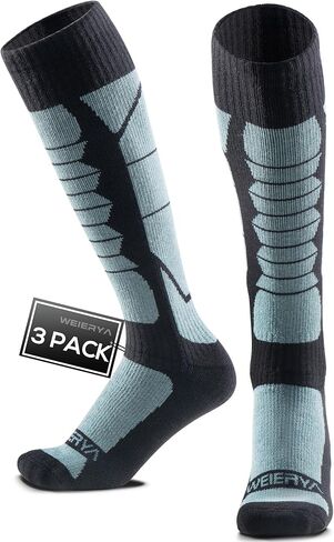 Merino Wool Socks for Skiing, Snowboarding, Winter Outdoors, Over the Calf, Warm Thermal Socks for Cold Weather in Kuwait