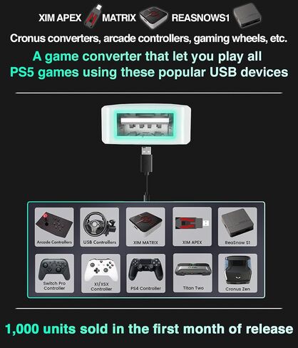 محاكي محول U5 لوحدة تحكم ألعاب PS5 - متوافق مع أجهزة XIM Matrix APEX REASNOWS1 Titan المتنوعة لتشغيل جميع ألعاب PS5 in Saudi Arabia