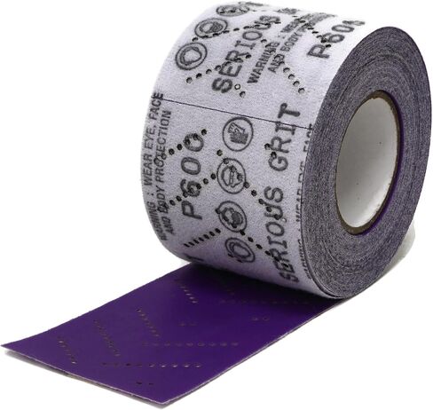 180 Grit Hook & Loop Ceramic Sandpaper Roll - 70mm x 12m Multi-Hole Dustless Abrasive Roll for Automotive, Wood, and Metal Sanding - Ideal for Body Repair and Paint Preparation in Kuwait