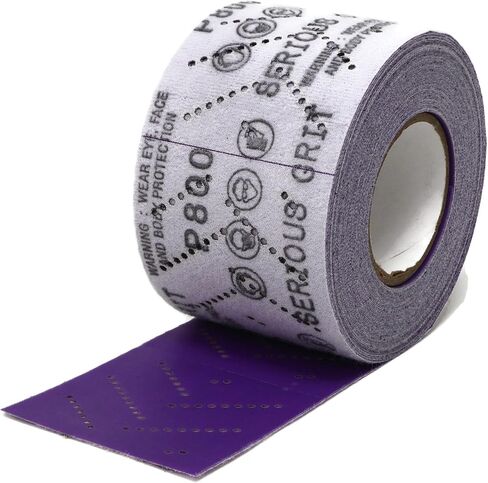 180 Grit Hook & Loop Ceramic Sandpaper Roll - 70mm x 12m Multi-Hole Dustless Abrasive Roll for Automotive, Wood, and Metal Sanding - Ideal for Body Repair and Paint Preparation in Kuwait