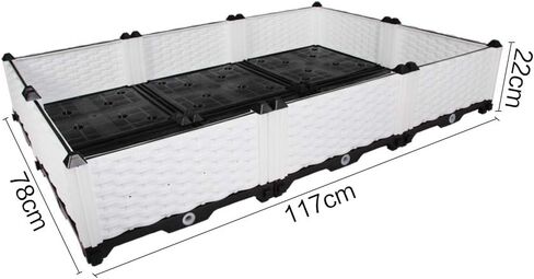 BAOYOUNI Rectangular Raised Garden Bed Kit Indoor Outdoor Plastic Planter Grow Box for Fresh Vegetables, Herbs, Flowers & Succulents, Brown, 61.41'' x 15.35'' x 14.96'' in Saudi Arabia