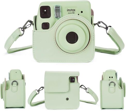 Phetium Instant mini SE Protective Camera Case Compatible with Instax Mini SE Film Camera, PU Leather Cover Bag with Pocket and Adjustable Shoulder Strap (Pink) in Saudi Arabia