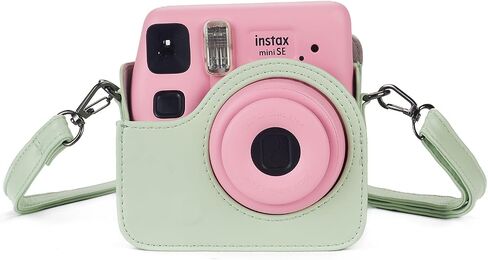 Phetium Instant mini SE Protective Camera Case Compatible with Instax Mini SE Film Camera, PU Leather Cover Bag with Pocket and Adjustable Shoulder Strap (Pink) in Saudi Arabia