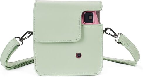 Phetium Instant mini SE Protective Camera Case Compatible with Instax Mini SE Film Camera, PU Leather Cover Bag with Pocket and Adjustable Shoulder Strap (Pink) in Saudi Arabia