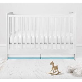 Bacati - Mix N Match White with Band at Bottom Crib Skirt (White/Orange)