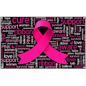 ZTHMOE 72x43inch Breast Cancer Awareness Backdrop October Pink Ribbon Photography Background Charity Activities Hope Party Decorations Photo Props